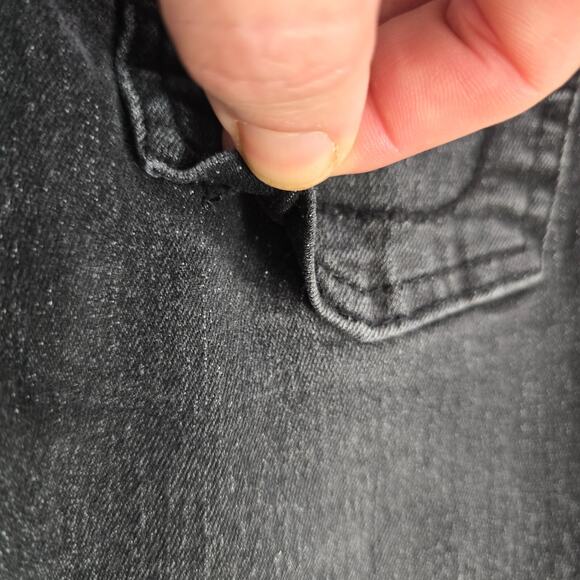 True Religion Gino Jeans Women's 10 Black Distressed Relaxed Slim - Picture 4 of 16